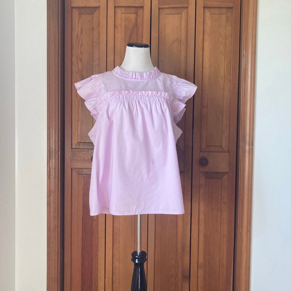 Crown & Ivy Lavender Ruffled Pullover Top, Size XXL